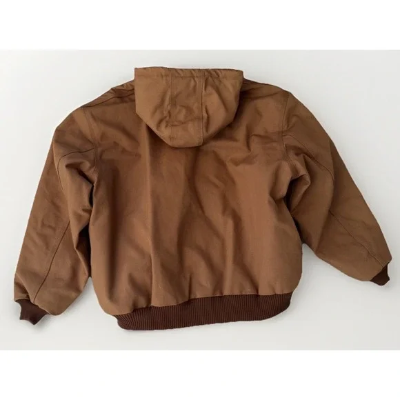 Vintage CarharttBrown Duck J140 Jacket 3XL Quilted Flannel Liner Hooded USA‎